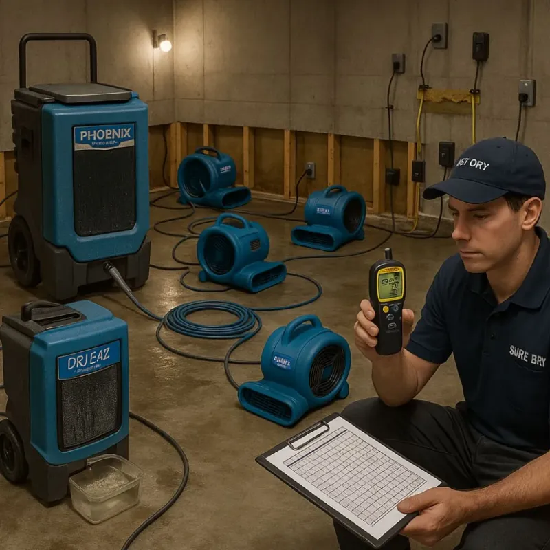Structural Drying and Dehumidification process in Oskaloosa, IA